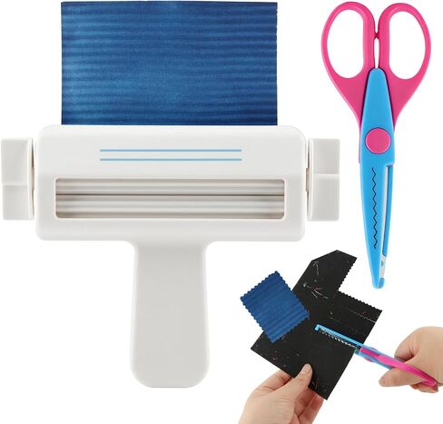 Mini Paper Crimper Tool, 4.3 Inch Max Paper Width Decorative Edge Creaser with Pinking Shears, Small Paper Crimping Machine for Scrapbooking, Quilling, Gift Bag Sealing DIY Craft in Kuwait