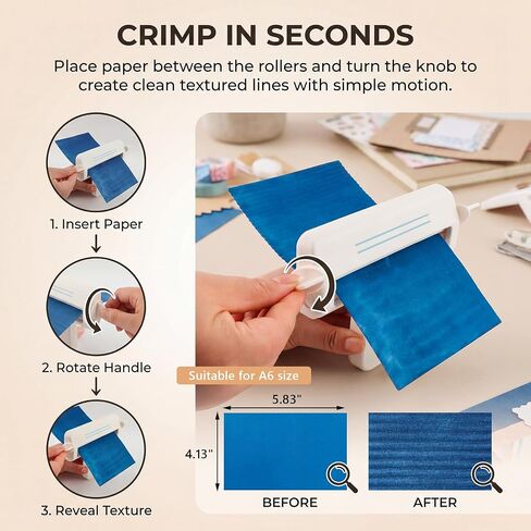 Mini Paper Crimper Tool, 4.3 Inch Max Paper Width Decorative Edge Creaser with Pinking Shears, Small Paper Crimping Machine for Scrapbooking, Quilling, Gift Bag Sealing DIY Craft in Kuwait