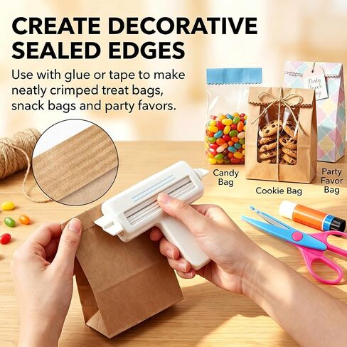 Mini Paper Crimper Tool, 4.3 Inch Max Paper Width Decorative Edge Creaser with Pinking Shears, Small Paper Crimping Machine for Scrapbooking, Quilling, Gift Bag Sealing DIY Craft in Kuwait