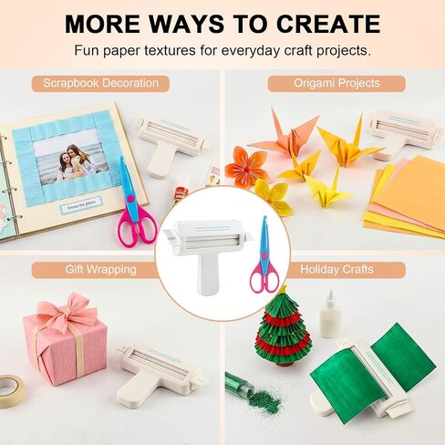 Mini Paper Crimper Tool, 4.3 Inch Max Paper Width Decorative Edge Creaser with Pinking Shears, Small Paper Crimping Machine for Scrapbooking, Quilling, Gift Bag Sealing DIY Craft in Kuwait