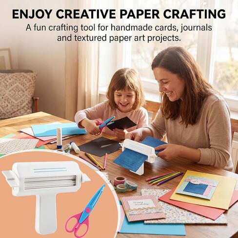 Mini Paper Crimper Tool, 4.3 Inch Max Paper Width Decorative Edge Creaser with Pinking Shears, Small Paper Crimping Machine for Scrapbooking, Quilling, Gift Bag Sealing DIY Craft in Kuwait