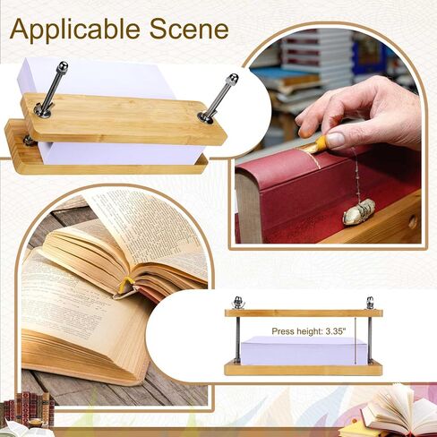Book Press - Bamboo Wood Bookbinding Press for Craft Enthusiasts - Anti-Slip Mat, Portable & Handmade Book Binding Tool (Book Press) in Saudi Arabia
