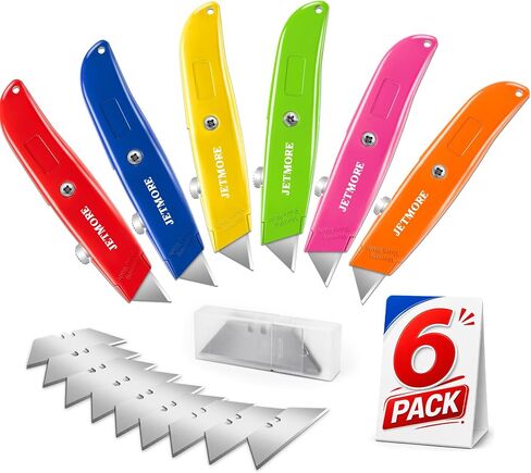 JETMORE Box Cutter 4 Pack Utility Knife Paper Craft Tools with 10 Blades in Kuwait