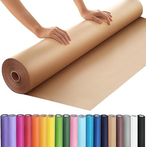 PerkHomy 36" x 2,400" (200') Brown Kraft Paper Roll for Craft Bulletin Board Paper Art Table Covering Crafting Gift Wrapping Bouquet Packing Parcel 70GSM 50LB (Brown, 36" x 200') in Saudi Arabia
