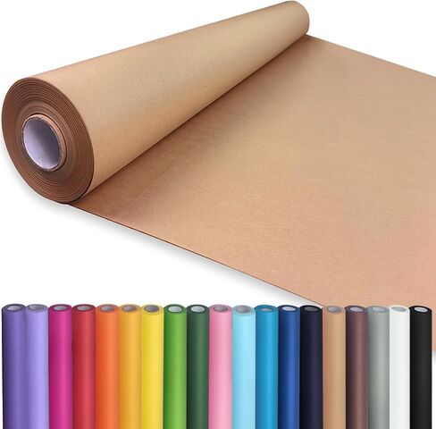 PerkHomy Brown Kraft Paper Roll 36" x 1,440" (120') for Craft Bulletin Board Paper Art Table Covering Crafting Gift Wrapping Bouquet Packing Parcel 70GSM 50LB (Brown, 36" x 120') in Saudi Arabia