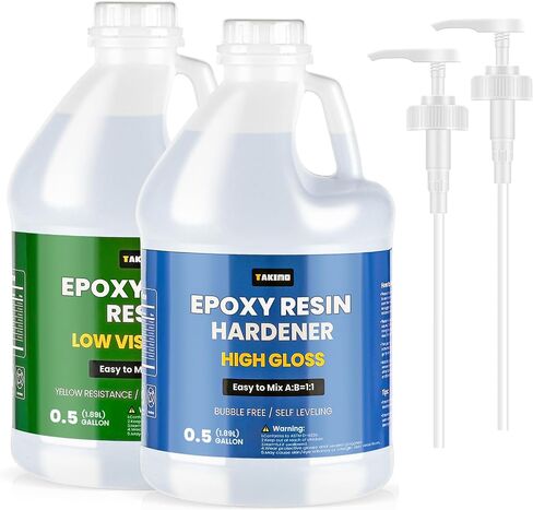 TAKIMO 68OZ Crystal Clear Epoxy Resin Kit, 1:1 Self-Leveling, Bubble Free in Kuwait