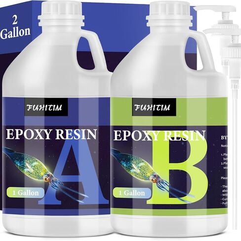FUHITIM Epoxy Resin 2 Gallon,Crystal Clear Epoxy Resin Kit(1 Gallon x 2) in Saudi Arabia
