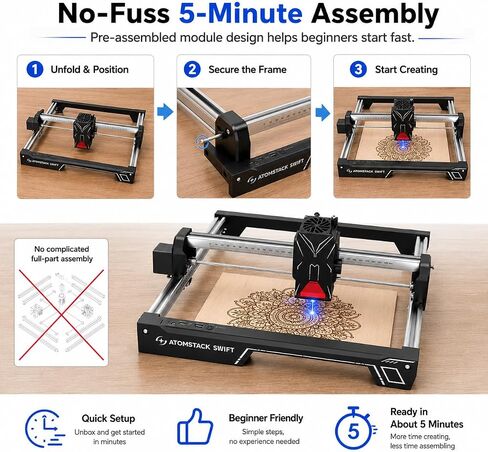 ATOMSTACK Swift 12000mW Laser Engraver & Cutter for Beginners in Kuwait