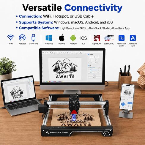 ATOMSTACK Swift 12000mW Laser Engraver & Cutter for Beginners in Kuwait