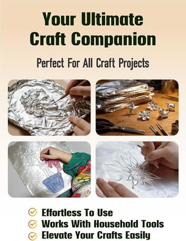 100 Sheets Metal Embossing Foil Sheets for Crafts - 6x6 inch Heavy Duty Embossed Aluminum DIY Crafting Silver foil for Engraving, Embossing, Painting, Mounting and Art Crafts, 0.07mm/2.76mil Thickness in Saudi Arabia