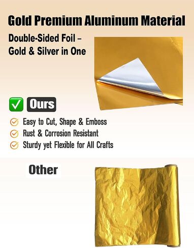 20PCs Gold Aluminum Foil Sheets for Crafts, 70 μm Embossing Metal Sheets in Saudi Arabia