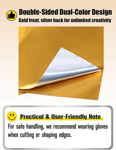 20PCs Gold Aluminum Foil Sheets for Crafts, 70 μm Embossing Metal Sheets in Saudi Arabia