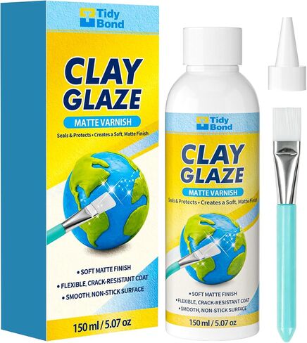 150ML Air Dry Clay Glaze, High Gloss Varnish & Protective Craft Sealer, Helps Prevent Cracking & Scratches for Pottery, Ceramics, Art Painting & DIY Crafts, Non-Toxic in Saudi Arabia