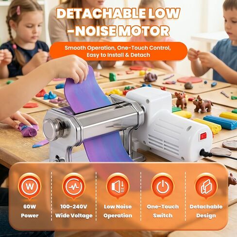 Electric Polymer Clay Press Machine Set Dual Mode Clay Roller Machine with 9 Thickness Settings 40PCS Round Clay Cutter for Making Clay Earrings in Kuwait