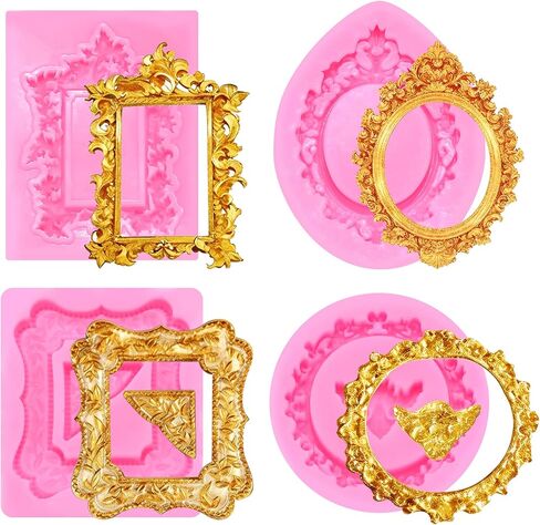 4 Pcs Photo Frame Silicone Molds, Various Sizes in Saudi Arabia