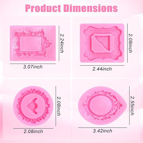 4 Pcs Photo Frame Silicone Molds, Various Sizes in Saudi Arabia