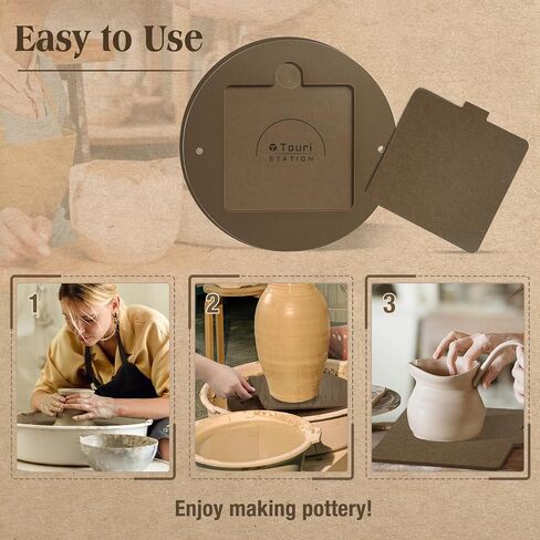 Touri Pottery Bats Set for Wheel, Ceramic Tools, Brown in Kuwait