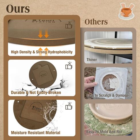Touri Pottery Bats Set for Wheel, Ceramic Tools, Brown in Kuwait