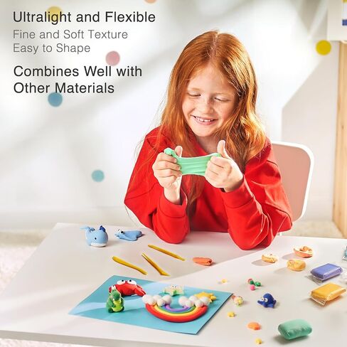 FlyFlag Air Dry Clay - 100 Colors, Ultra Light and Soft, Non-Toxic Modeling Clay for Kids with Tools and Tutorials, for Creative Play and Learning in Kuwait