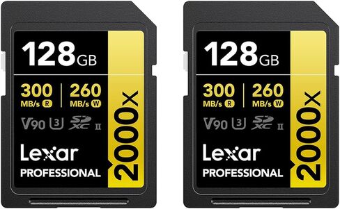 Lexar LSD2000128G-B2NNU Professional Sdxc Memory Card 2000x 128gb Class 10 V90 Uhs-ii U3 W/o Reader R300/w260mbs in Kuwait