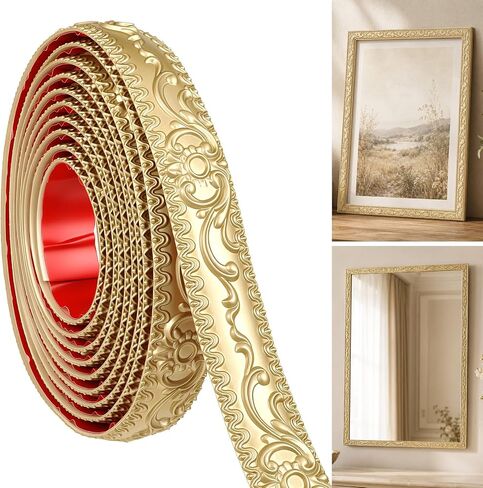 Peel and Stick Crown Molding, 16.4FT x 1.4Inch Champagne Gold Mirror Trim in Kuwait