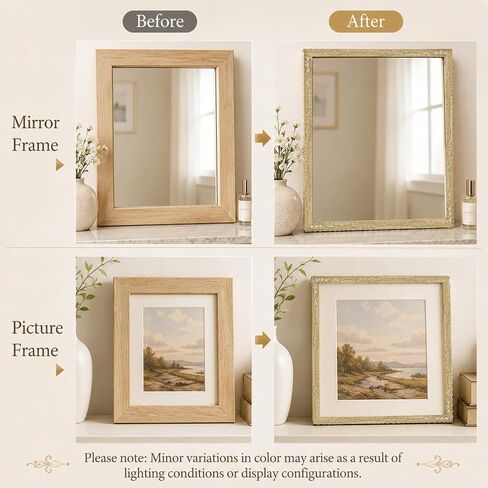 Peel and Stick Crown Molding, 16.4FT x 1.4Inch Champagne Gold Mirror Trim in Kuwait