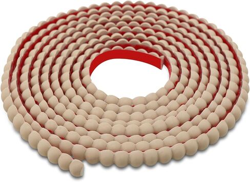 Trimold 118" x 0.39" Peel and Stick Unfinished Beaded Trim - Easy to Paint, Flexible DIY Craft Molding for Mirror Frame, Backsplash, Wall, Door, Cabinet, Dresser, Shelf in Kuwait
