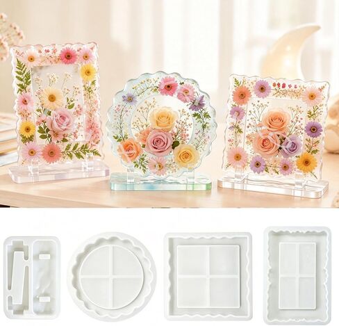 4Pcs Resin Photo Frame Silicone Molds DIY Resin Casting Mold in Kuwait