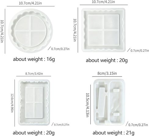 4Pcs Resin Photo Frame Silicone Molds DIY Resin Casting Mold in Kuwait