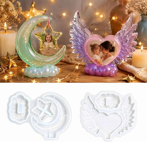 Picture Frame Resin Molds 2pcs Featuring Moons, Stars, Angel Wings Molds in Kuwait