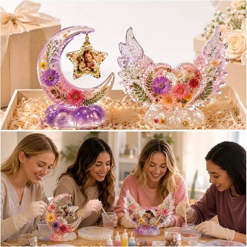 Picture Frame Resin Molds 2pcs Featuring Moons, Stars, Angel Wings Molds in Kuwait
