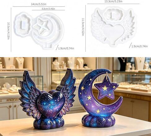 Picture Frame Resin Molds 2pcs Featuring Moons, Stars, Angel Wings Molds in Kuwait
