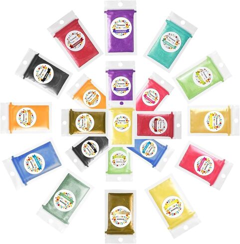 12 Colors Mica Powder Pigments Soap Dye for Soap Coloring - Soap Making Colorants Set - 0.18oz 12 Bags - Skin Safe for DIY Soaps, Bath Bombs, Candle Making, Nail Polishes, Resin Makeup Dye. in Kuwait