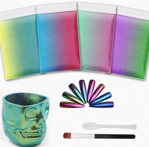 CHEAPART Chameleon Mica Powder 4 Colors, Color Shift Pigment for Resin in Saudi Arabia
