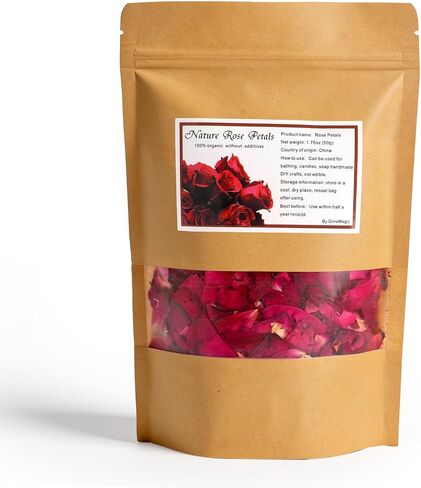 Dried Red Rose Petals 1.75oz, Real Natural Flower Petals for Bath, Soap Making, Candle Making, Wedding Confetti, DIY Crafts, Romantic Decoration in Saudi Arabia