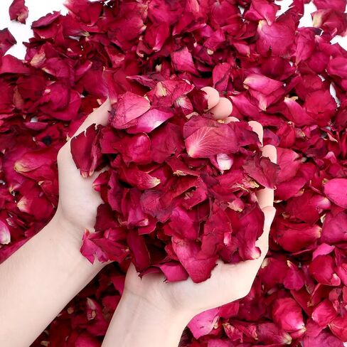 Dried Red Rose Petals 1.75oz, Real Natural Flower Petals for Bath, Soap Making, Candle Making, Wedding Confetti, DIY Crafts, Romantic Decoration in Saudi Arabia