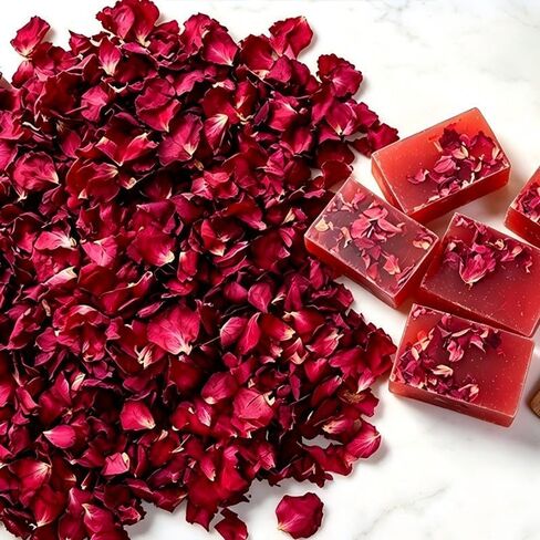 Dried Red Rose Petals 1.75oz, Real Natural Flower Petals for Bath, Soap Making, Candle Making, Wedding Confetti, DIY Crafts, Romantic Decoration in Saudi Arabia
