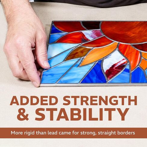 Zinc Came for Stained Glass | 1/8" U Channel | 12-Pack, 2 Ft Each (24 Ft Total) | Strong Border Frame | Professional Finish | Made in USA in Saudi Arabia