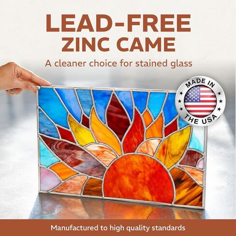 Zinc Came for Stained Glass | 1/8" U Channel | 12-Pack, 2 Ft Each (24 Ft Total) | Strong Border Frame | Professional Finish | Made in USA in Saudi Arabia
