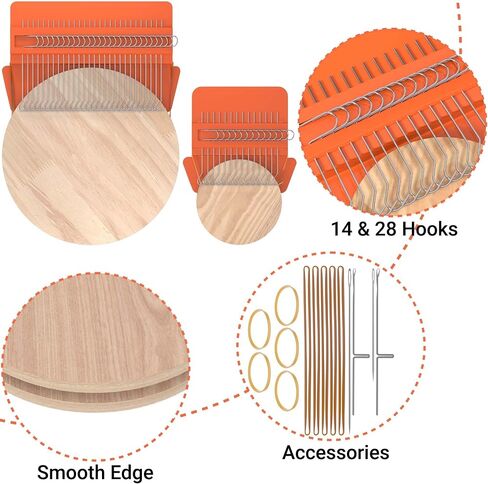 READAEER Speedweve Darning Mini Loom Kits Machine for 14 & 28Hooks Speedweve Style Weaving Darning Loom with 9 Pcs Large Eye Needles 100 Colors Thread for Handcraft DIY Weaving Repair Tool in Saudi Arabia