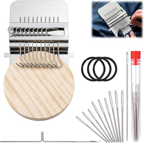 Darning Loom Kit, 10 Hooks, Portable Patch Weaving Tool for Visible Mending in Saudi Arabia