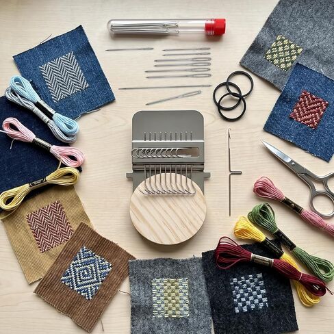 Darning Loom Kit, 10 Hooks, Portable Patch Weaving Tool for Visible Mending in Saudi Arabia