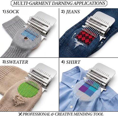 Darning Loom Kit, 10 Hooks, Portable Patch Weaving Tool for Visible Mending in Saudi Arabia