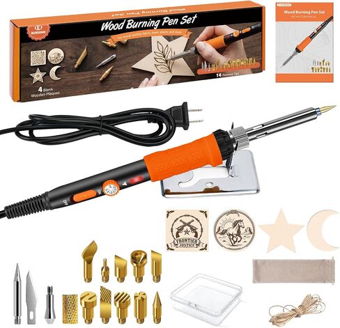 Wood Burning Kit, 23pcs Wood Burning Pen Adjustable Temperature 200-450°C in Saudi Arabia