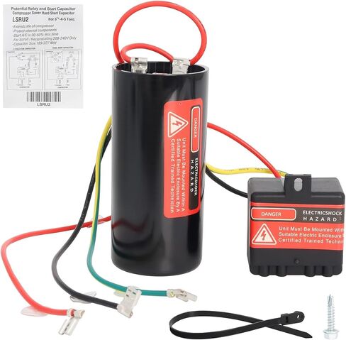 AC Hard Start Capacitor Compatible with 5-2-1 CSR-U2, Compressor Saver for 3.5-4- 5 Tons, Hvac Hard Start Kit in Kuwait