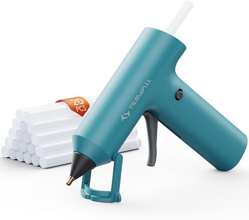 Tilswall Cordless Hot Glue Gun W106s with Rechargeable 2Ah Blue in Saudi Arabia
