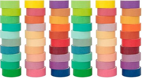 Washi Tape Set 30 Rolls, Decorative Tape, Colored Tape, Scrapbook Tape, Craft Tape for Scrapbook Supplies, Journaling, Washy Tape, Washy in Kuwait