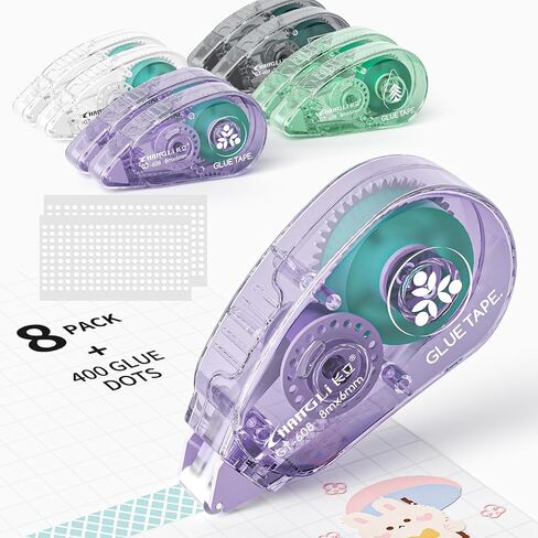 FUNSKY Scrapbook Tape Set, 4 Pack Glue Tape Roller with 200 Pcs Glue Dots in Saudi Arabia