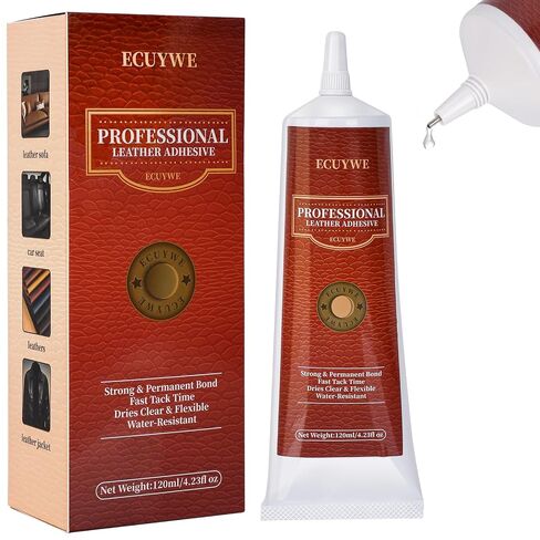 Professional Leather Glue Adhesive -4.23 oz Industrial Strength, Clear & Flexible Bond for Shoes, Bags, Purses, Furniture, Car Seats, Jackets (Repair Vinyl, Suede, Upholstery, Rubber) in Saudi Arabia