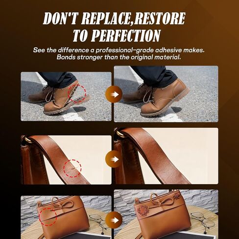 Professional Leather Glue Adhesive -4.23 oz Industrial Strength, Clear & Flexible Bond for Shoes, Bags, Purses, Furniture, Car Seats, Jackets (Repair Vinyl, Suede, Upholstery, Rubber) in Saudi Arabia